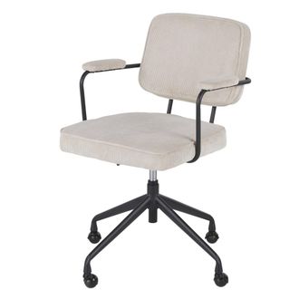 Maisons du monde Silla de escritorio de terciopelo beige giratoria