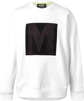 Missoni Sweatshirts, male, White, L, M Logo Crewneck Sweatshirt