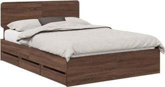 vidaXL Estructura De Cama Roble Marr&oacute;n 150 X 200 Cm Madera Ingenieril Vidaxl