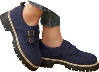 Generic Womens Slip On Loafers Platform Chunky Loafer Lug Sole Suede Work Business Casual Dress Shoes Orthopedic Loafers for Women Fashion Round Toe Comfortab