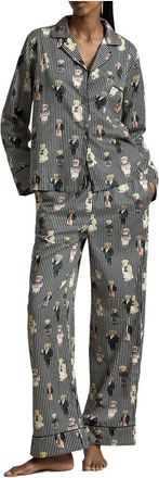 Polo Ralph Lauren Gestreept Pyjamaset - Dames - Pyjama - Veelkleurig - M - Katoen - Nachtkleding
