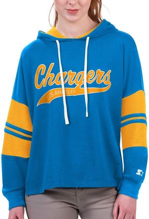 Starter Womens Starter Powder Blue Los Angeles Chargers Bump And Run Long Sleeve Hoodie T-Shirt at Nordstrom, Size Xx-Large