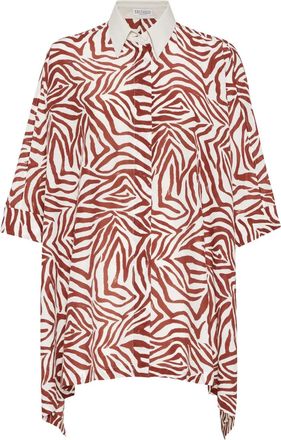 Brunello Cucinelli cotton-silk shirt - women - Cotton/Silk - S - Red
