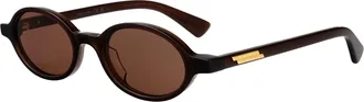 Bottega Veneta Unisex Sunglasses Bv1388s Brown Acetate