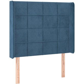vidaXL Cabecero Con Led De Terciopelo Azul Oscuro 93x16x118/128 Cm Vidaxl