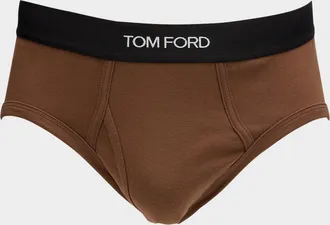Tom Ford Men & apos;s Jacquard Logo Cotton Briefs