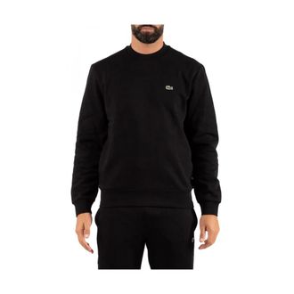 Lacoste Hoodies & sweatvesten, Heren, Zwart, XL, Katoen, Fleece Crew Neck Sweatshirt