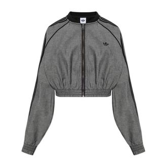 adidas Logo Sweatshirt - Dames - Vesten met rits - Grijs - M - Katoen - Hoodies & sweatvesten
