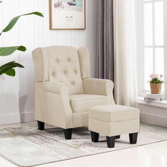 vidaXL Vidaxl - Sill&oacute;n Con Reposapi&eacute;s De Tela Crema