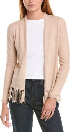 Sofiacashmere Sofiacashmere Fringe Wool & Cashmere-Blend Cardigan