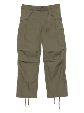 sacai belted cargo pants - Verde