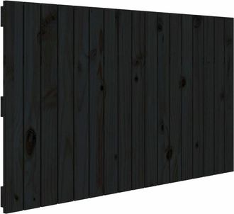 vidaXL Cabecero De Cama De Pared Madera Maciza Pino Negro 108x3x60 Cm Vidaxl