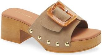 Chocolat Blu Lio Platform Slide Sandal in Mushroom Suede at Nordstrom, Size 7.5-8Us