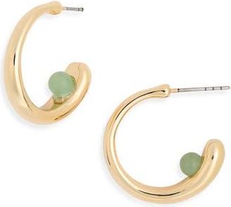 Nordstrom Rack Floating Hoop Earrings in Green- Gold at Nordstrom Rack
