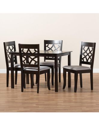 Design Studios Mael Modern And Contemporary 5Pc Wood Dining Set