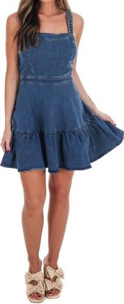 Flying Tomato Celebrate You Denim Mini Dress In Medium Indigo