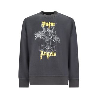 Palm Angels Hoodies & sweatvesten, Heren, Zwart, L, Potloodsweatshirt met palmontwerp