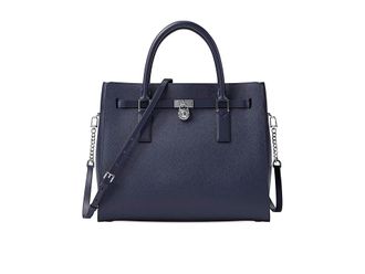 Michael Kors Hamilton Moderne Large Satchel Satchel Womens Handbags Dress Blues : LG, Leather