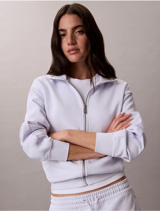 Calvin Klein Jeans Calvin Klein Womens Logo Tape Full Zip Sweatshirt - Open Purple - XL