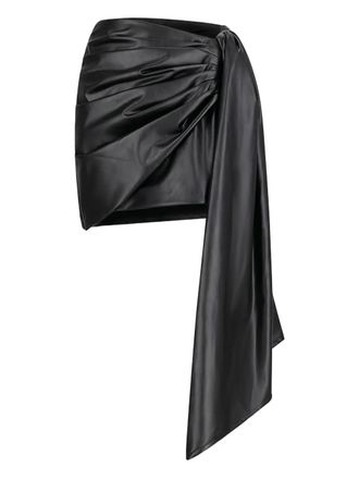 DAVID KOMA draped mini skirt - women - Polyurethane/Polyester/Viscose/Polyester - 10 - Black