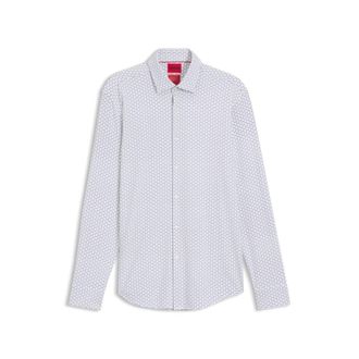 HUGO BOSS Printed slim-fit shirt in stretch jersey