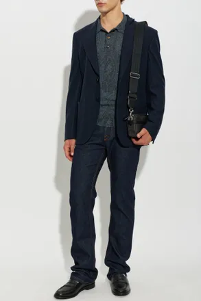 Etro Blazer With Double Vent, Mens, Navy Blue