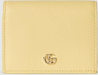 Gucci Brown Interior GG Marmont Small Wallet, Yellow, Leather