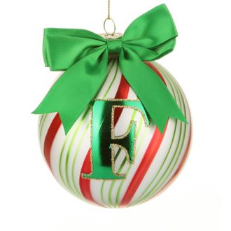 KASANOVA Pallina Natale con lettera F 10 cm Circus verde