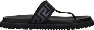 Versace Black Fabric Flip-Flop Mens Sandals