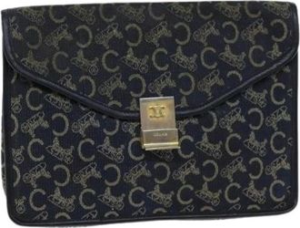 Celine Pre-owned Clutches, female, Blue, Size: ONE SIZE Pre-owned Canvas clutches