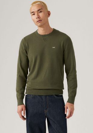 Levi's Rundhalspullover LEVIS LIGHTWEIGHT HM SWEATER, Herren, Gr. XXL, deep gr&uuml;n, Strick, Obermaterial: 94% Baumwolle, 4% Polyamid, 2% Elasthan, regular fit 