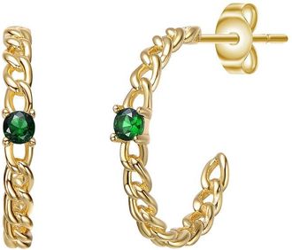 Rachel Glauber 14K Plated Cz Braided Earrings