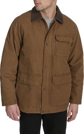 Levi's Cotton Canvas Field Jacket with Corduroy Collar in Brown at Nordstrom, Size Xx-Large