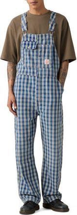 Levi's Loose Check Print Cotton Denim Overalls in Summer Check Overall at Nordstrom, Size Xx-Large
