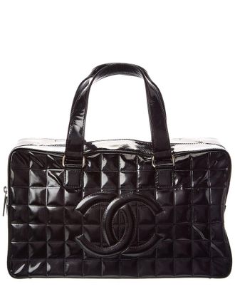 Chanel Black Quilted Patent Leather Chocolate Bar (Authentic Pre-Loved)