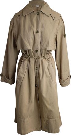 Michael Kors Pre-owned Womens Hooded Trench Coat in Beige Cotton - Size X-Small