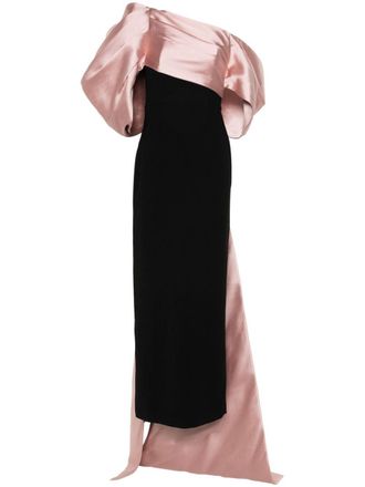 Solace London Raye off-shoulder maxi-jurk - Zwart