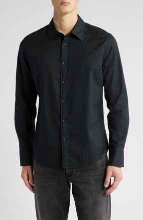 Rag & Bone Tomlin Cotton Dobby Button-Up Shirt in Jetblk at Nordstrom, Size Xx-Large