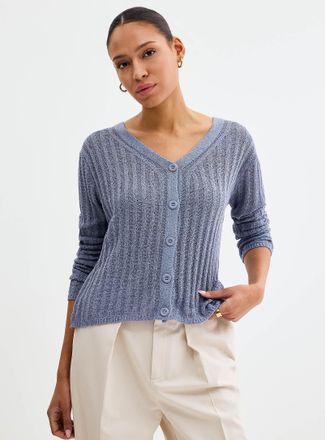 Contemporaine Womens Natural texture fine-knit sweater