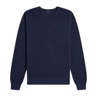 Fred Perry Sweatshirts, male, Blue, Size: S Piqu&eacute; Stitch Jumper