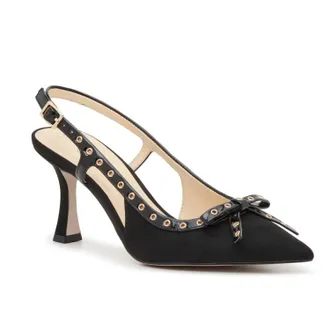 Jessica Simpson Womens Jessica Simpson Fluerra Pump 6 Black Pointed Toe Slingback Heel ZAP1609