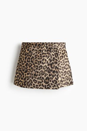H&M Skort im Wickelschnitt - Beige/Leopardenprint