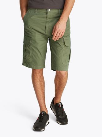 Tommy Jeans Cargoshorts TOMMY JEANS TJM OTIS TWILL REG CARGO SHORT, Herren, Gr. 30, N-Gr, gr&uuml;n (aruba gr&uuml;n), Twill, Obermaterial: 100% Baumwolle, Hosen Cargoshort