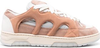 Santha panelled lace-up sneakers - men - Calf Leather/Calf Leather/Rubber/Fabric/Fabric - 38 - Pink