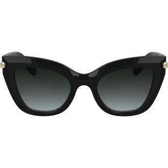 Longchamp Roseau 50mm Gradient Cat Eye Sunglasses in Black at Nordstrom Rack