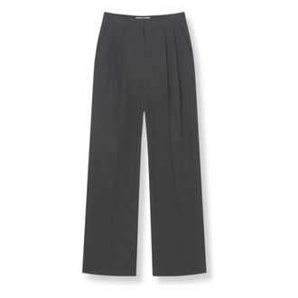 Dunst Wide broek met dubbele plooi - Dames - Broeken - Grijs - Maat: S Zijde