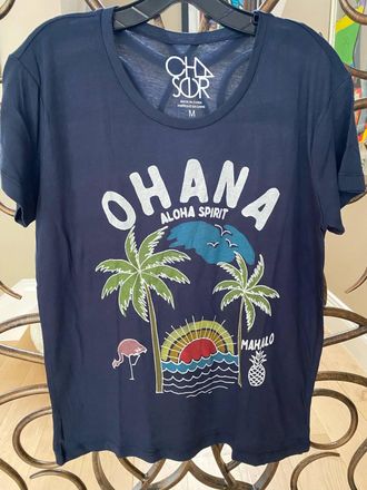Chaser Womens Bella Jersey Short Sleeve Top In Blue