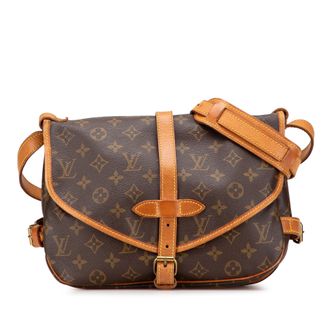 Louis Vuitton Pre-owned Womens Cartouchiere Mm Crossbody Bag - Brown Textile - One Size