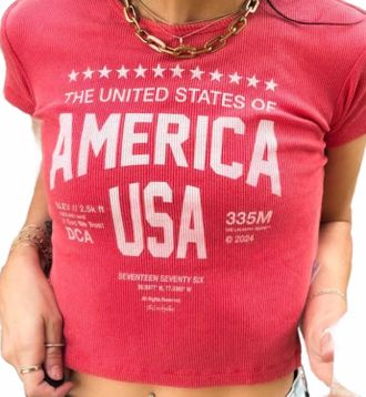 The Laundry Room Welcome To America Baby Tee In Red
