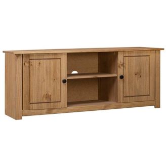 Berkfield Home TV Cabinet 120x40x50 cm Solid Pine Wood Panama Range in Brown | Size: 120 x 40 x 50 cm